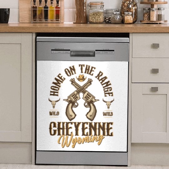 Cheyenne Wyoming wild west town Dish Washer Covers