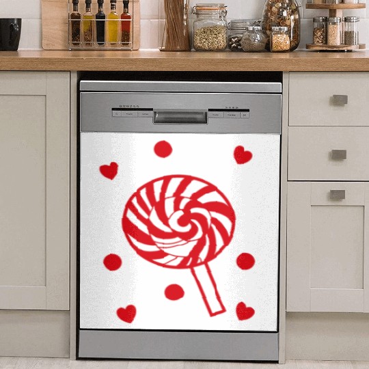cute red candy sweet lollipop lover Dish Washer Covers