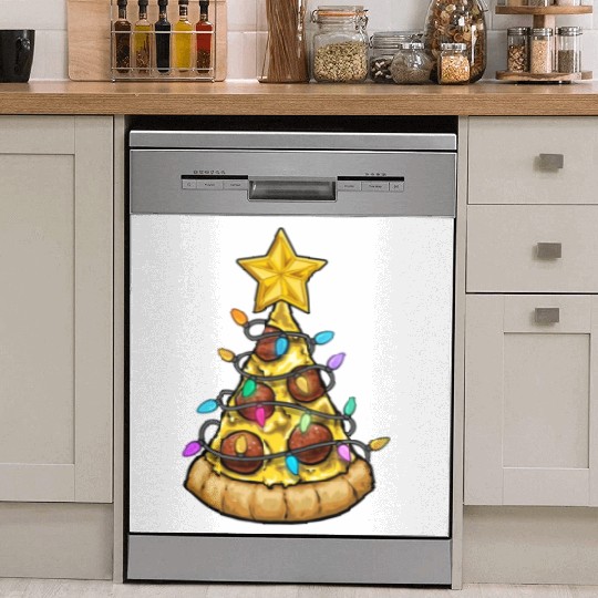 Christmas Pizza Christmas Light Dish Washer Covers