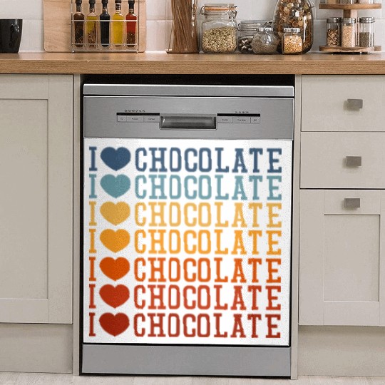 I Love Chocolate Retro Vintage Dish Washer Covers