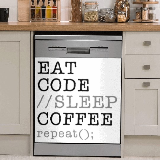 Computer Science Python Programmer Eat Code Sleep Dish Washer Covers