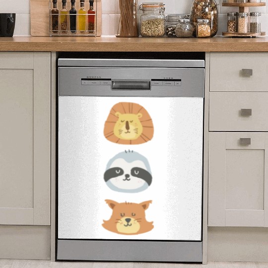 Lion, Sloth and Weasel Dish Washer Covers