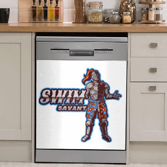 Swim Savant | Knight With Swim Trunks Dish Washer Covers