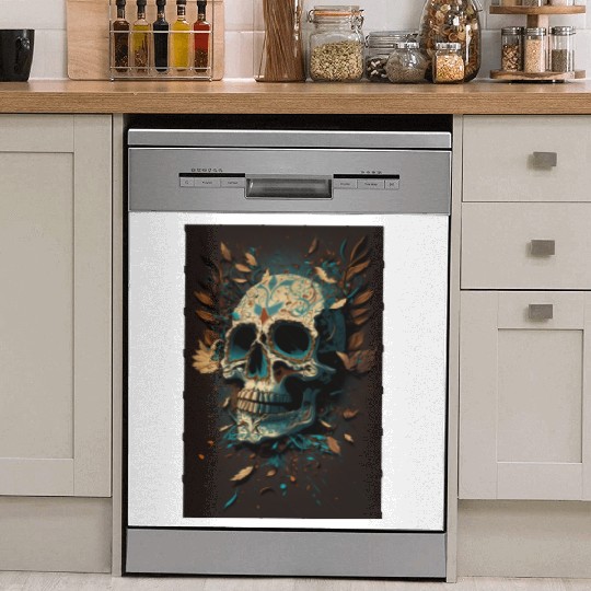 Skull Dia de los Muertos Halloween Tattoo Gift Dish Washer Covers