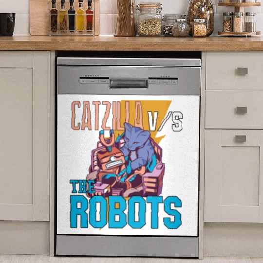 Catzilla Versus Robot Dish Washer Covers