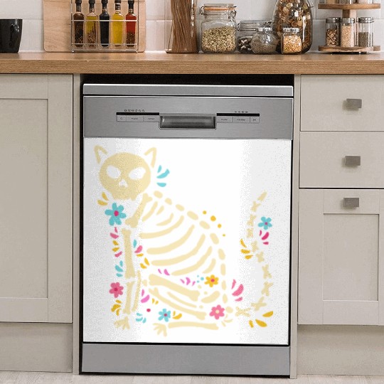 Halloween Cat Skeleton Dish Washer Covers