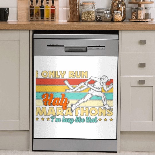 Half Marathon I Only Run Half Marathons Retro Race Dish Washer Covers