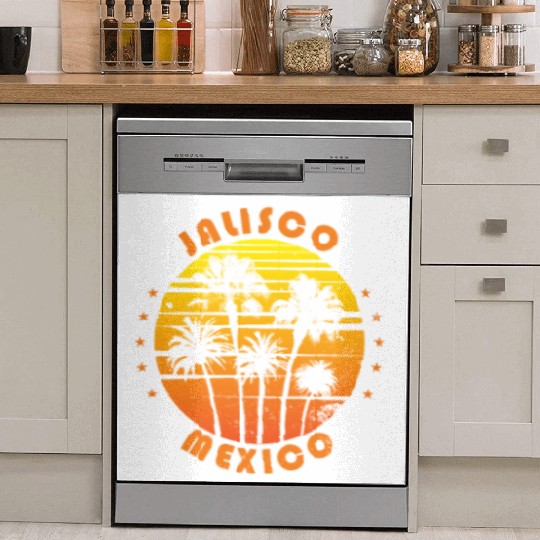 Retro Jalisco Mexico Souvenir Vintage Palm Tree Dish Washer Covers