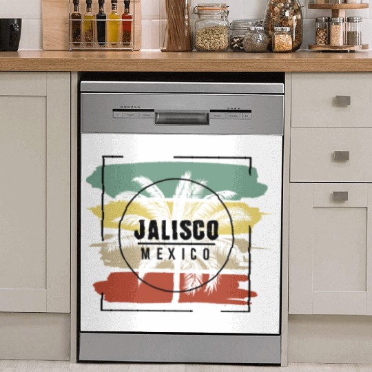 Jalisco Mexico Palm Tree Retro Artistic Dish Washer Covers