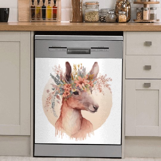 Cute Australian Kangaroo Flower Crown Animal Lover Dish Washer Covers