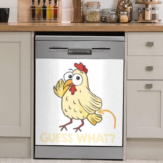 Guess What Chicken Butt Chickens Farmer Dish Washer Covers