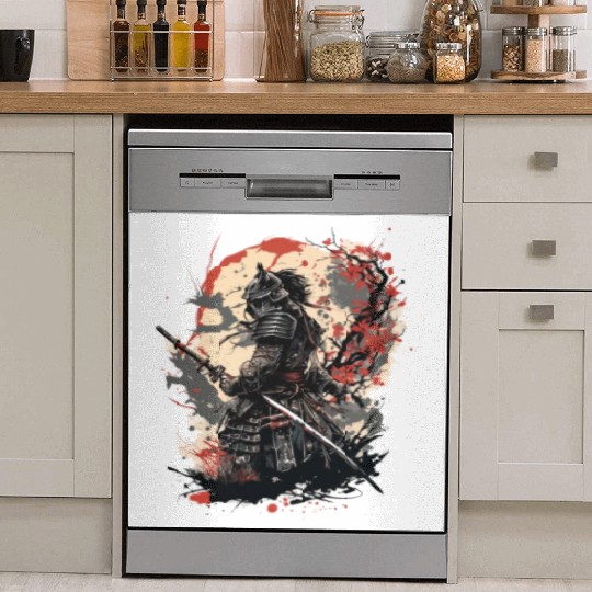 Samurai Warrior with Katana Dish Washer Covers