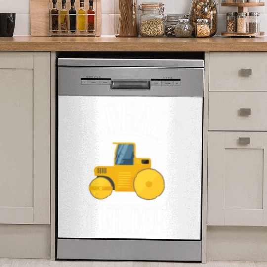 asphalt builder street builder construction worker Dish Washer Covers