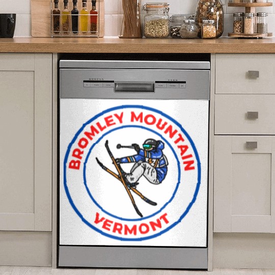 Retro Skiing Bromley Mountain Vermont Souvenir Dish Washer Covers