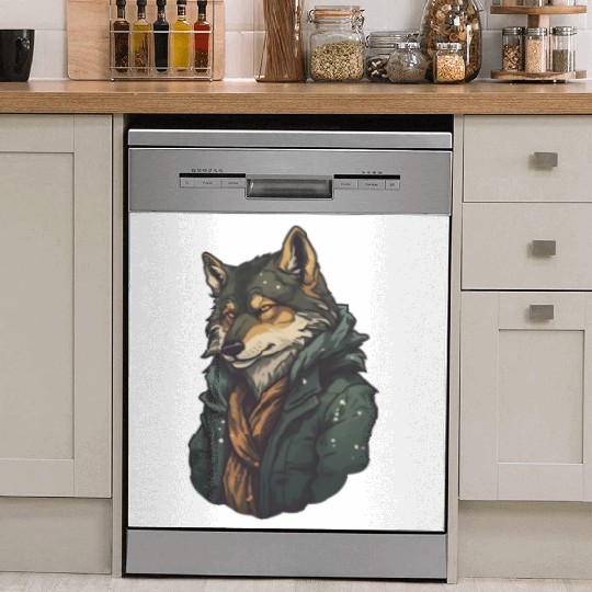 Cool Wolf Head Awesome Wild Animal Graphic Design Dish Washer Covers