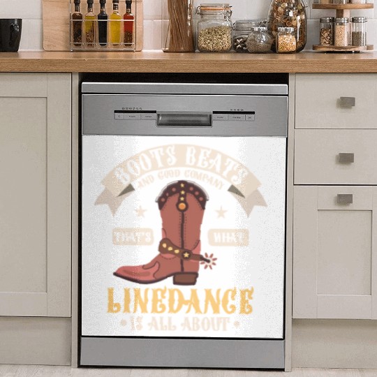 Line Dance Boots Beats Good Company Western Countr Dish Washer Covers