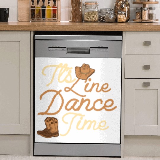 It's Line Dance Time Western Country Music Dish Washer Covers