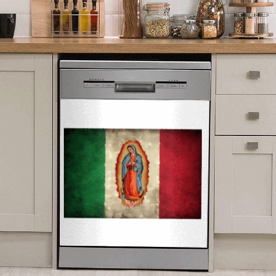 Our Lady Virgen De Guadalupe Mecan Flag Dish Washer Covers