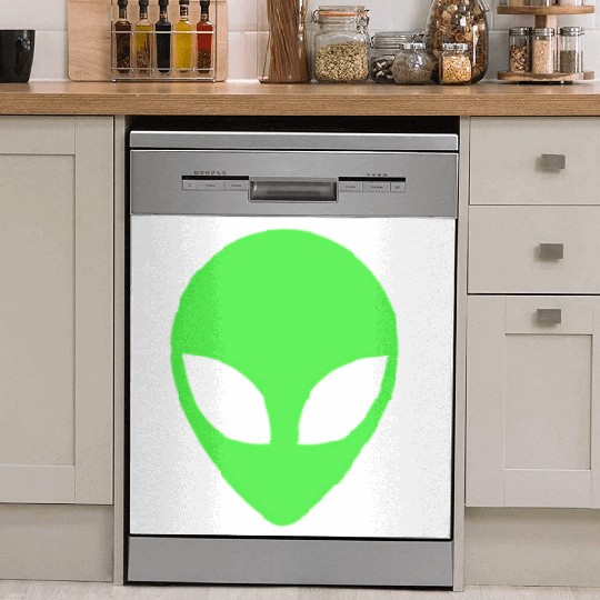 Green Alien Head 90S Style Alien Dish Washer Covers