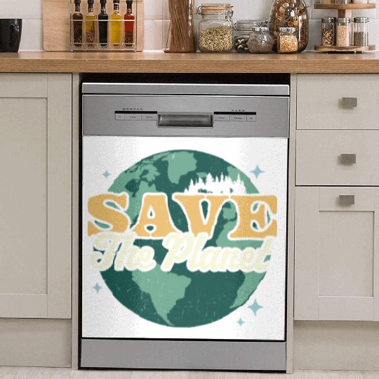 Save The Planet Environmental Retro Vintage Earth Dish Washer Covers