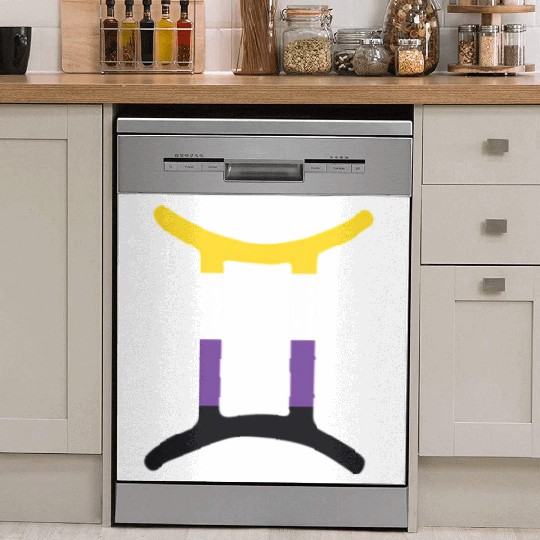 Non Binary Gemini Sign Non Binary Pride Dish Washer Covers