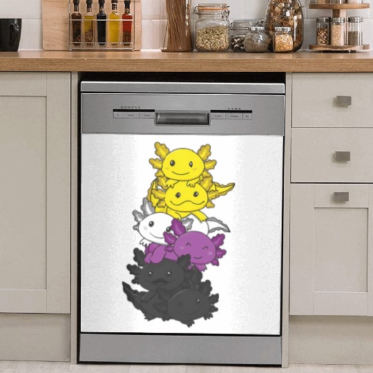 Nonbinary Flag Non Binary Pride Lgbtq Axolotl Dish Washer Covers