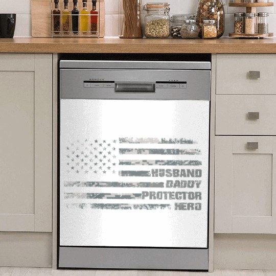 Husband Daddy Protector Hero Fathers Day Camo Dish Washer Covers