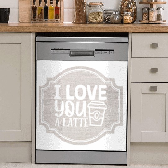 I Love You a Latte Dish Washer Covers