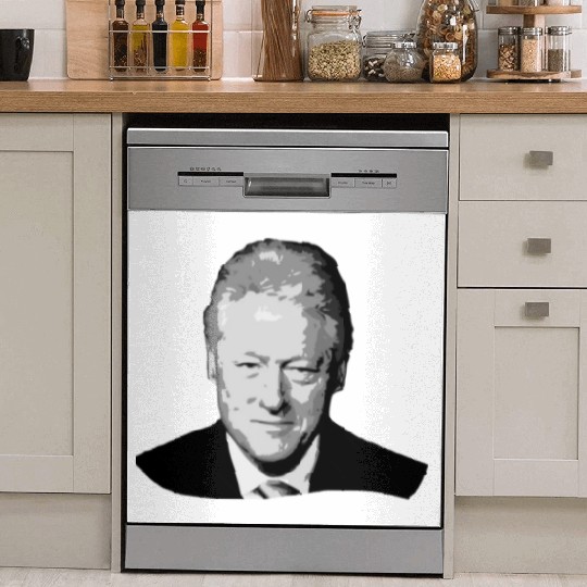 Bill Clinton Grayscale Pop Art Dish Washer Covers