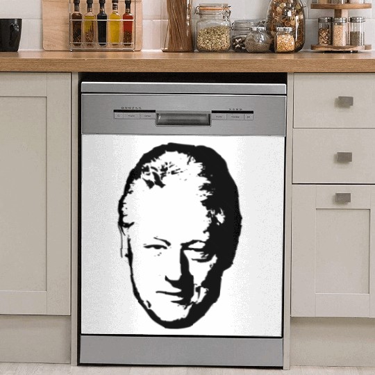 Bill Clinton Black On White Pop Art Dish Washer Covers