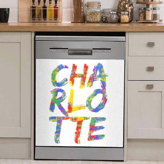 Charlotte Artwork Colorful Rainbow Carolina Dish Washer Covers
