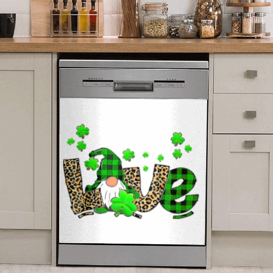 Bleached Love St Patric Day Gnomes Shamrock For Dish Washer Covers