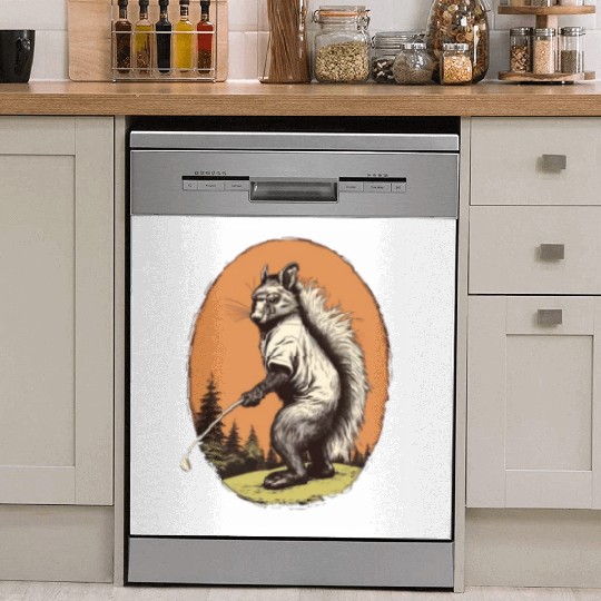 Golfer Skunk Golf Club Golfing Golf Player Weasel Dish Washer Covers