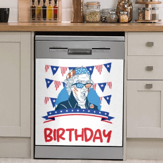 Its my Birthday Independence Day George Washington Dish Washer Covers