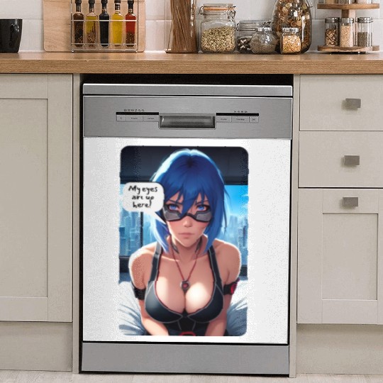 Cyberpunk Waifu Influencer Design 10 Dish Washer Covers