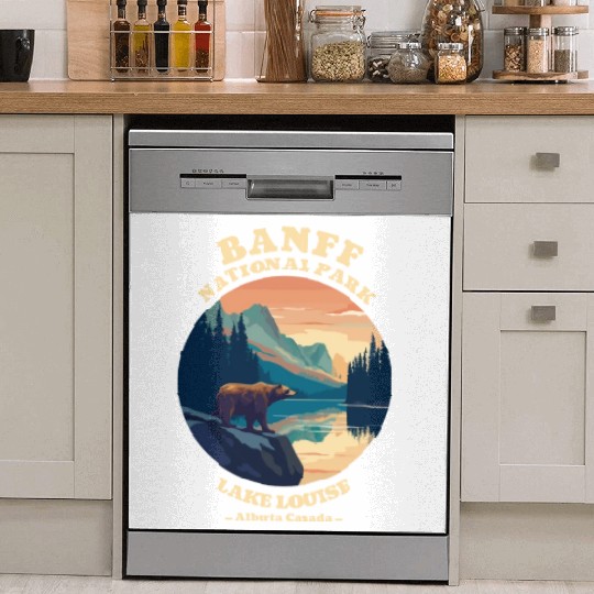 Vintage Retro Canadian Banff National Park Dish Washer Covers