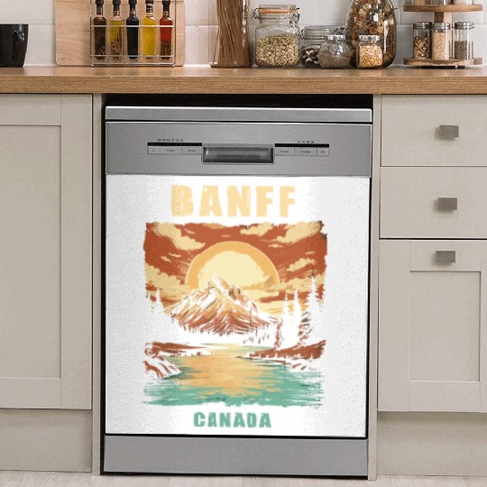 Vintage Retro Canadian Banff National Park Dish Washer Covers