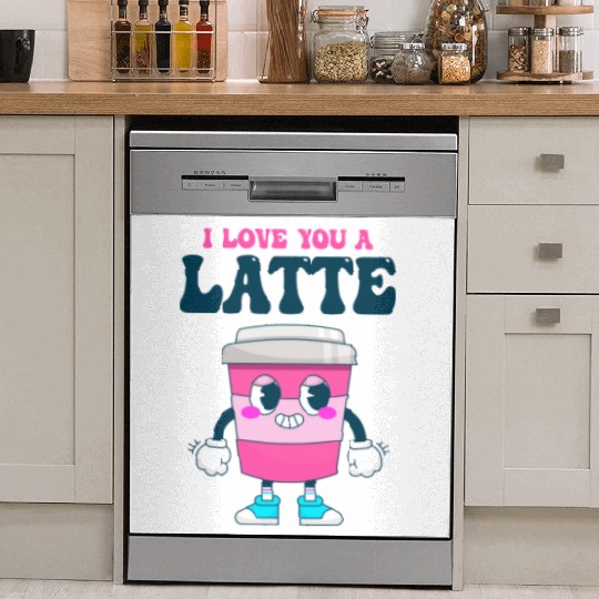 I Love You A Latte Couples Romance Dish Washer Covers