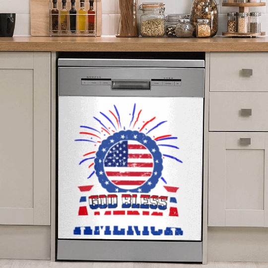 God Bless America Independence Day USA Patriot Dish Washer Covers