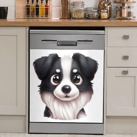 Intelligent Border Collie Portrait Dish Washer Covers