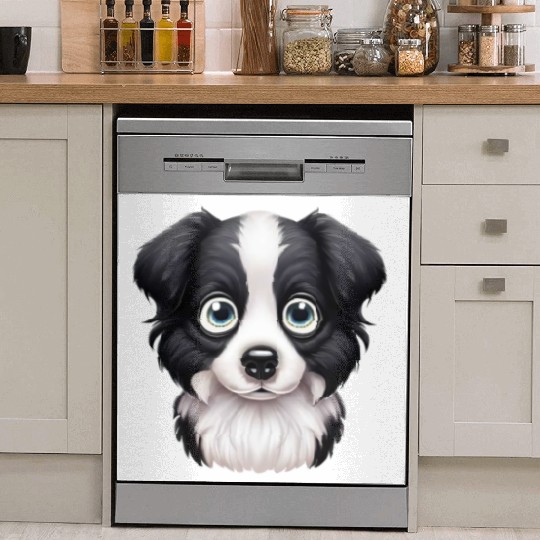 Loving Border Collie Gaze Design Dish Washer Covers