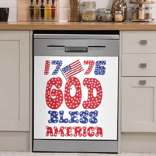 1776 GOD BLESS AMERICA FOR FREEDOM Dish Washer Covers