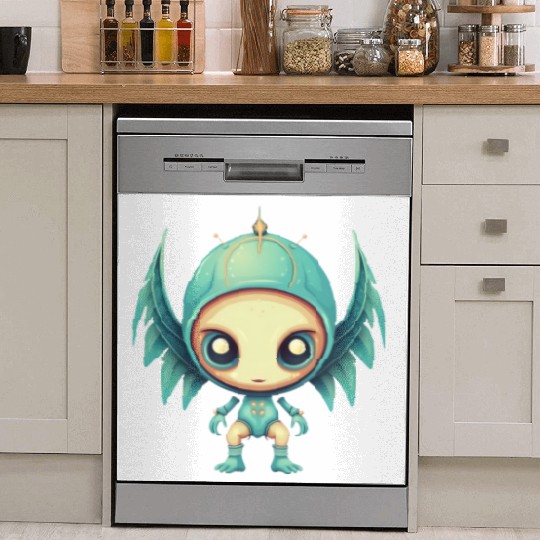 Alien Angel Wings Cyborg - Futuristic Design Dish Washer Covers
