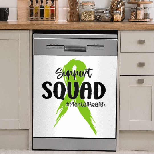 Support Squad Mental Health Awareness Lime Green Dish Washer Covers