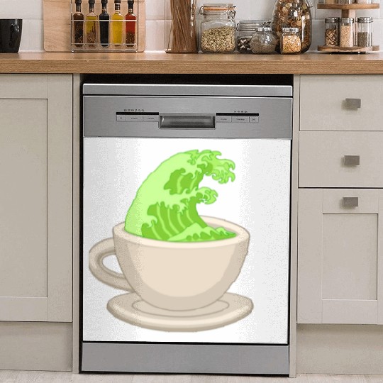 Matcha Latte Great Green Tea Wave Dish Washer Covers
