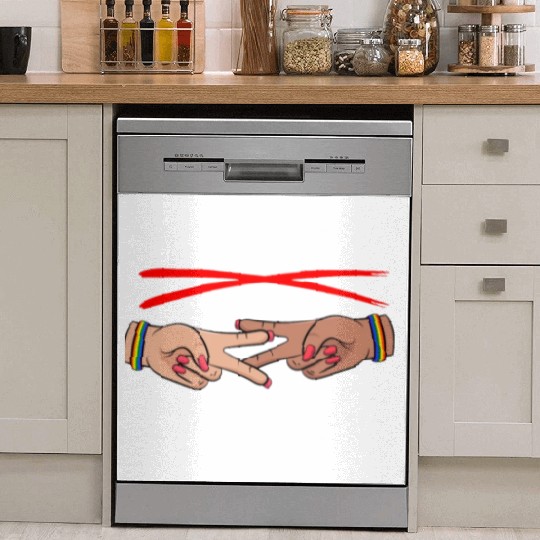 Rock Paper Scissors Funny Lesbian Pride LGBT Dish Washer Covers