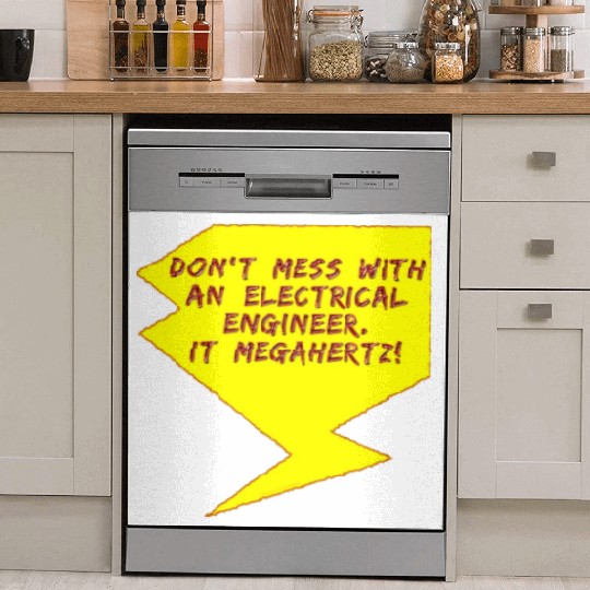 Lightning Bolt Electrical Engineer girl Dish Washer Covers