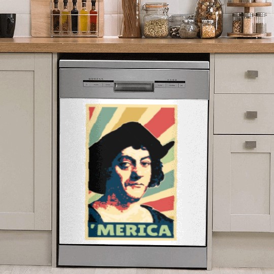 Christopher Columbus Merica Vintage Colors Dish Washer Covers
