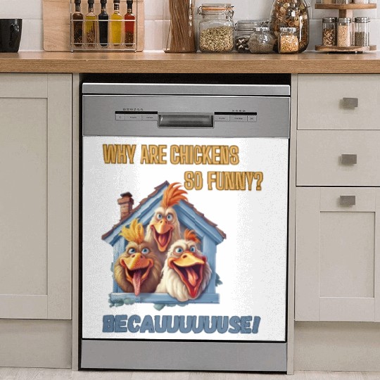 Why are chickens so funny? Dish Washer Covers