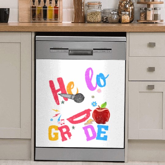 Hello second grade 2nd back school teacher Kids Dish Washer Covers